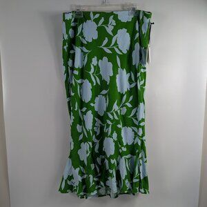 Kate Spade x Target Green/Blue Floral Midi Skirt Size XL